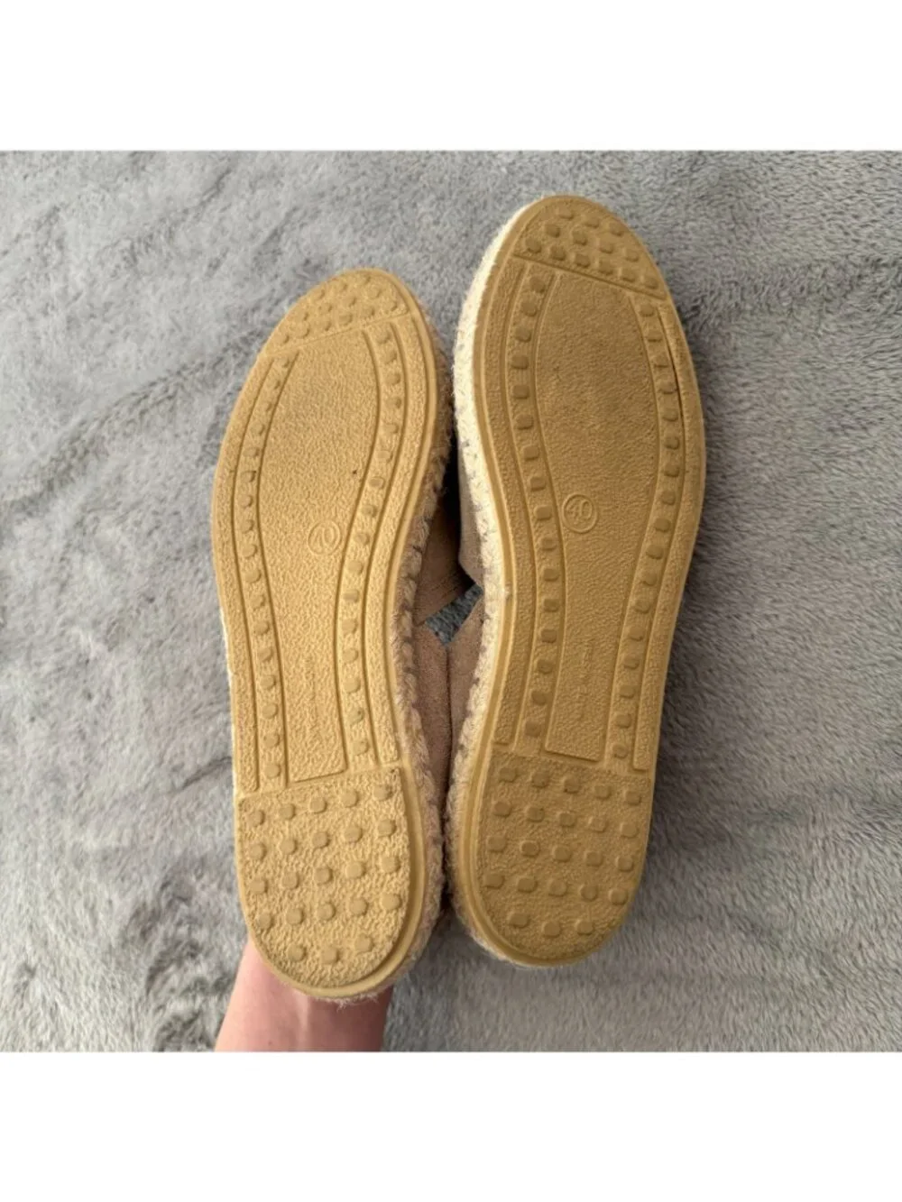 Verbenas Suede Carmen Espadrille Shoes Slip On Beige Womens 40 US 9